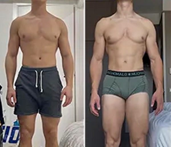 Bodybuilding coaching bulk fase - Thomas spieropbouw resultaat