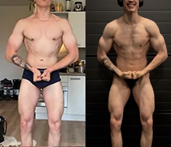 Bodybuilding coaching wedstrijdvoorbereiding - Ryan transformatie resultaat